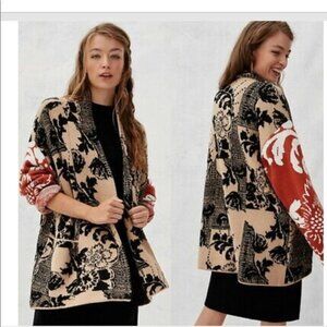 Anthropologie Women Cardigan XS‎ / S Tan Lola Cocoon Cashmere Wool Sweater